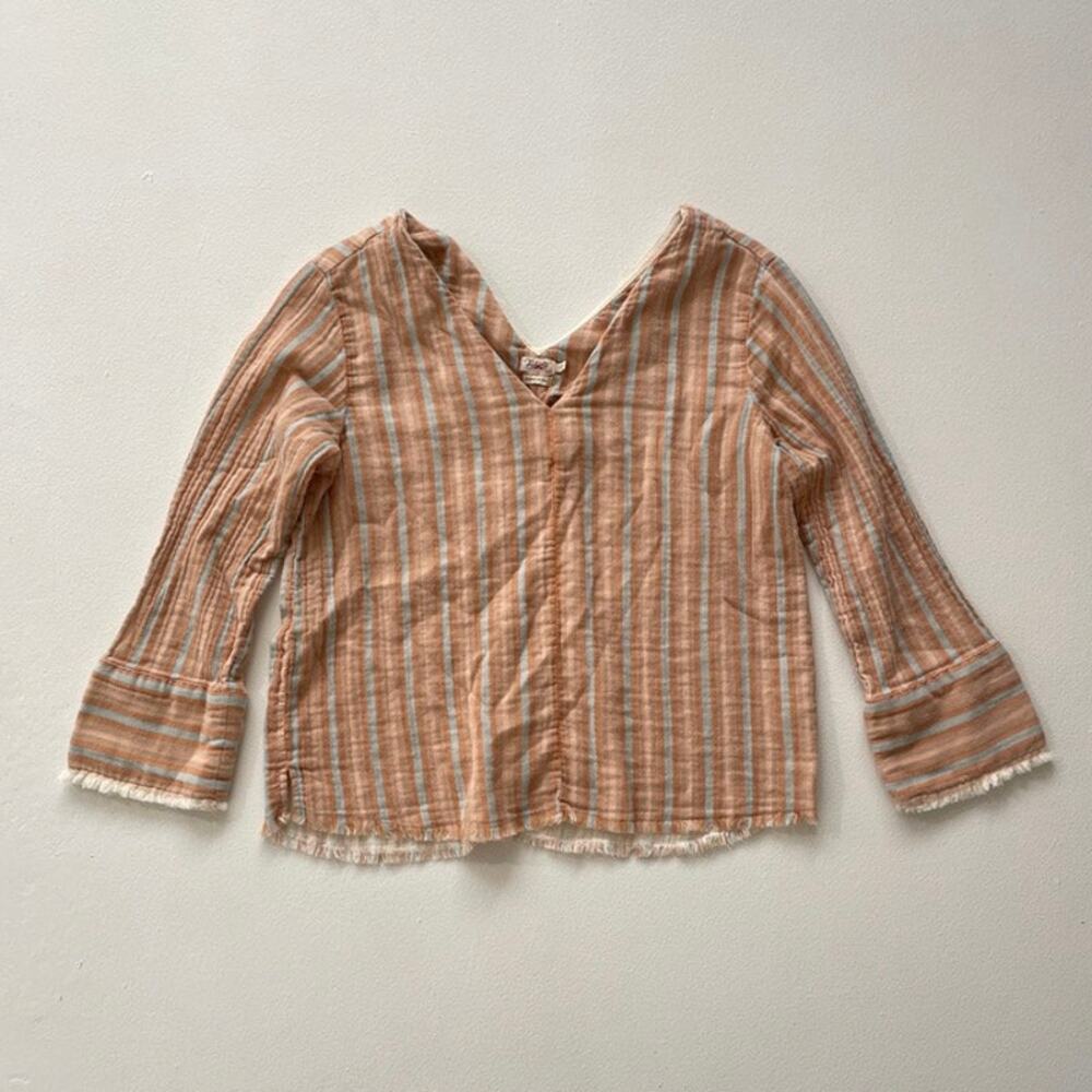 Faherty Organic Cotton Striped Tunic Size Small Boho Hippie Soft Natural Fiber